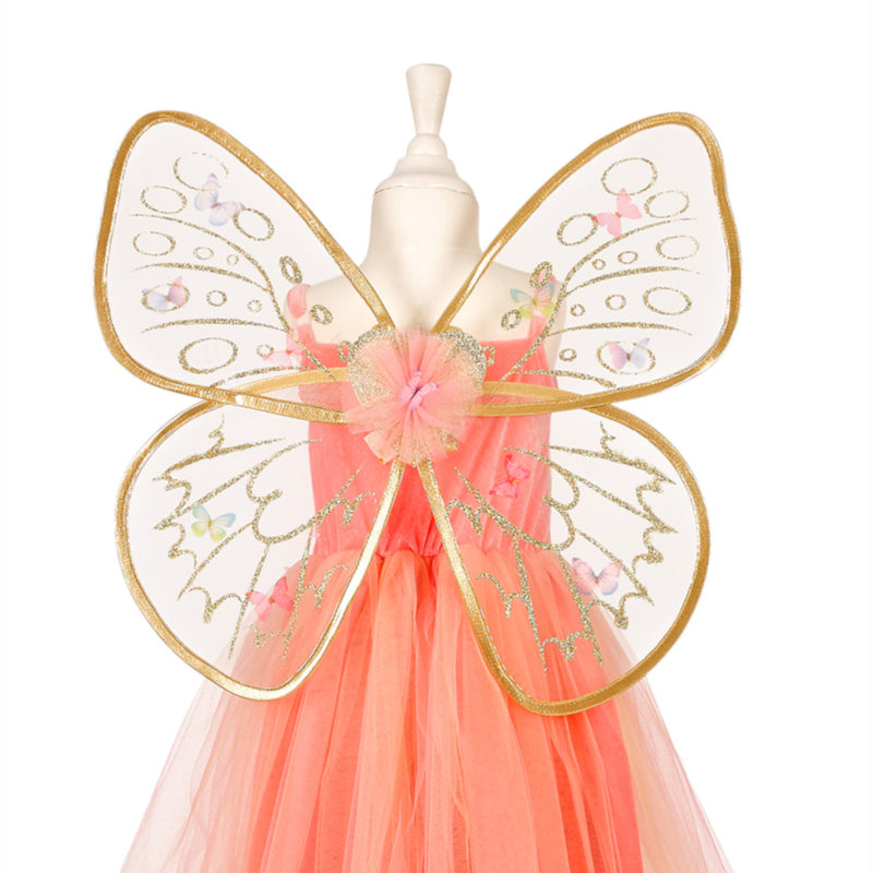 Fairy Tale Consept. Little Toddler Girl Wearing Beautiful Princess Dress  with Fairy Wings Stock Image - Image of feather, cheerful: 144038605